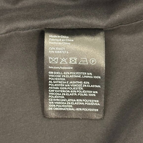 H&M Checked Pattern Double-Breasted Midi-Length Blazer Jacket (Grey/Black/White) - Picture 13 of 16